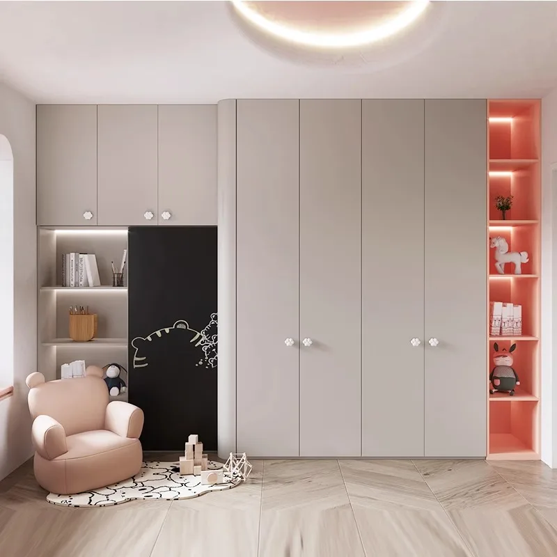 dq-Functional Pink-Toned Wardrobes with Drawers and Shelves for Bedroom Organization Evoking a Girly Vibe%