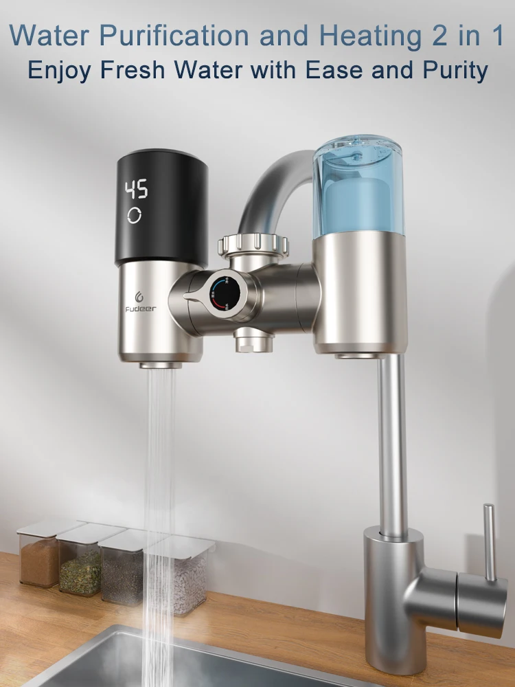 

Fudeer Faucet Tap Water Filter Purifier System Electric Instant Water Purification for Sink Hot Water Heater Under Sink