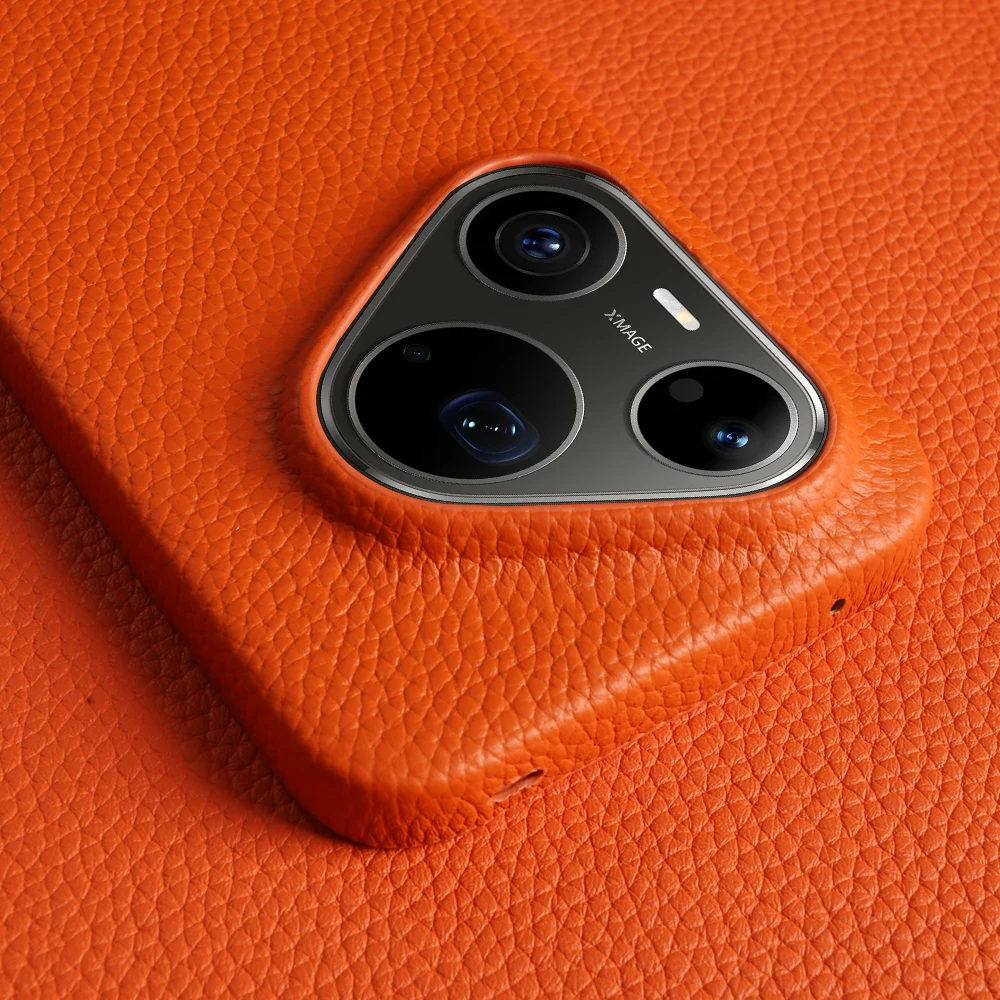 Genuine Real Lychee Leather Case For Huawei Pura 90 Pro Max 80 Ultra Mate 80 Pro Max RS 60 70 Phone Case Back Cover Coque Funda