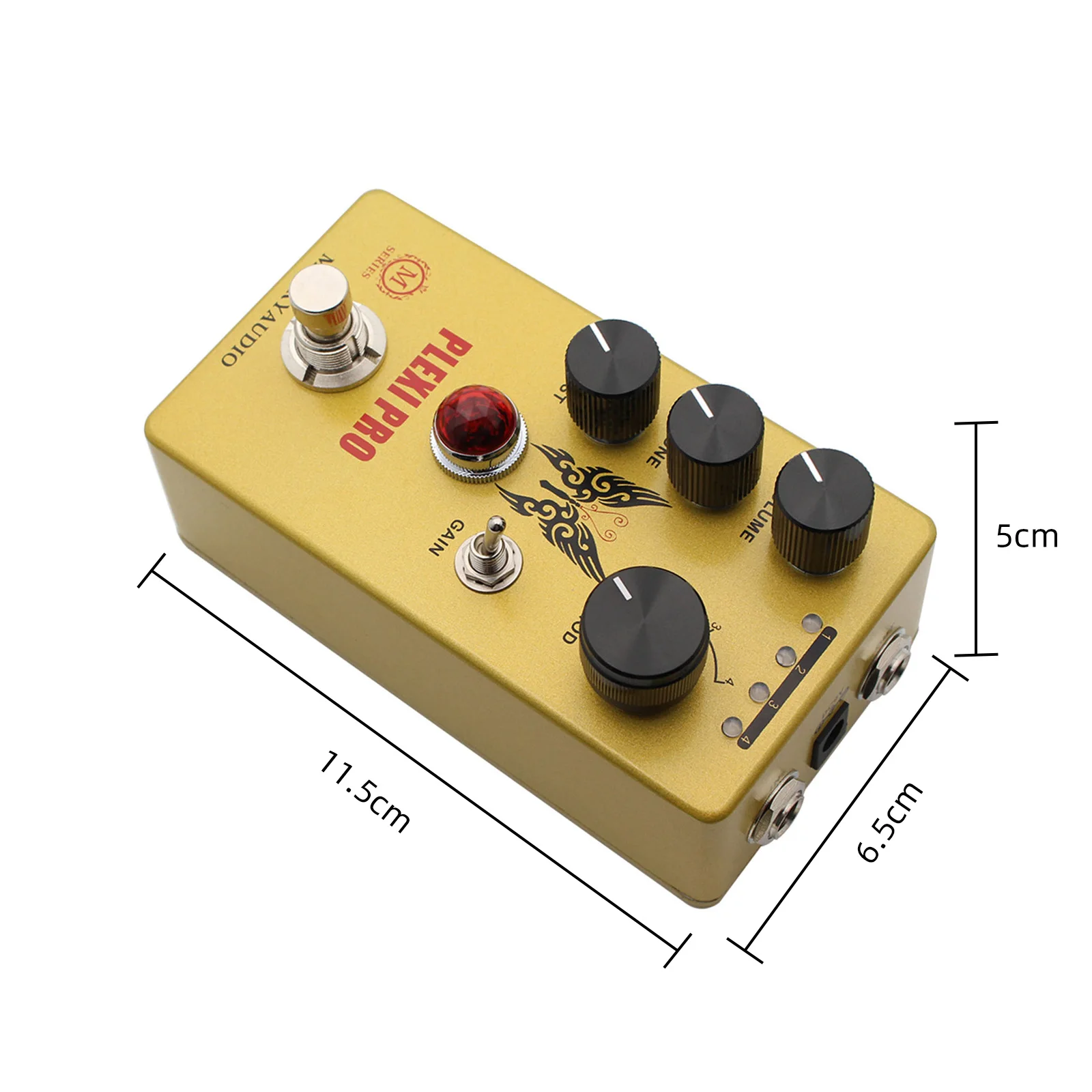 MOSKY AUDIO PLEXI PRO Guitar Effect Pedal Distortion with VOLUME TONE 4 Models Knob True Bypass Metal for Music Lovers