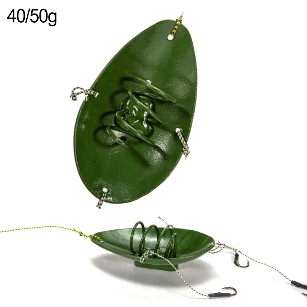 Bait Cage Fishing Feeder Carp Hook Rig Set Spoon Shaped Metal Nest Maker Sinking Artificial Lure Fishing Tools