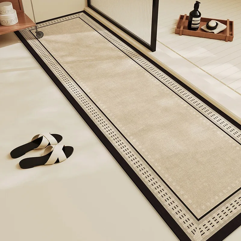 

Bathroom Carpet Non-slip Diatom Mud Absorbent Floor Mat Modern Minimalist Style Home Decoration Rug Plant Pattern Alfombrar