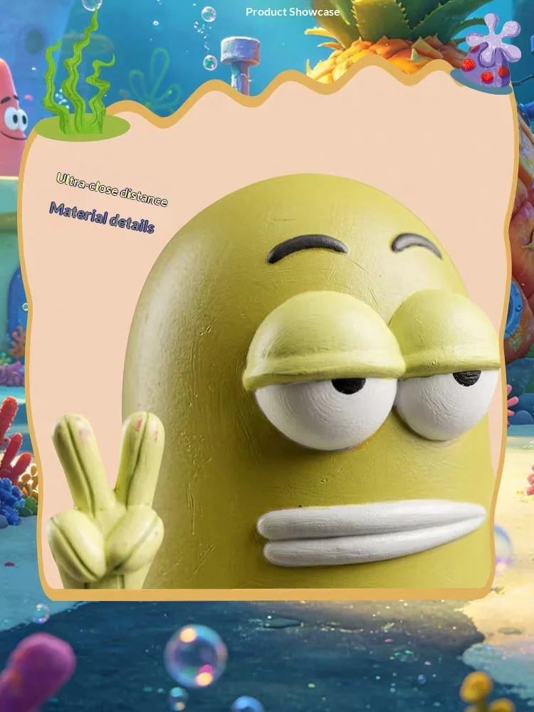 Original SpongeBob Bikini Bottom Bewohner Mini-Bean-Figur Blindbox Hintergrund-Fisch-Puppe Tischdekoration Anime Sammlerstück Geschenk – Detail 10