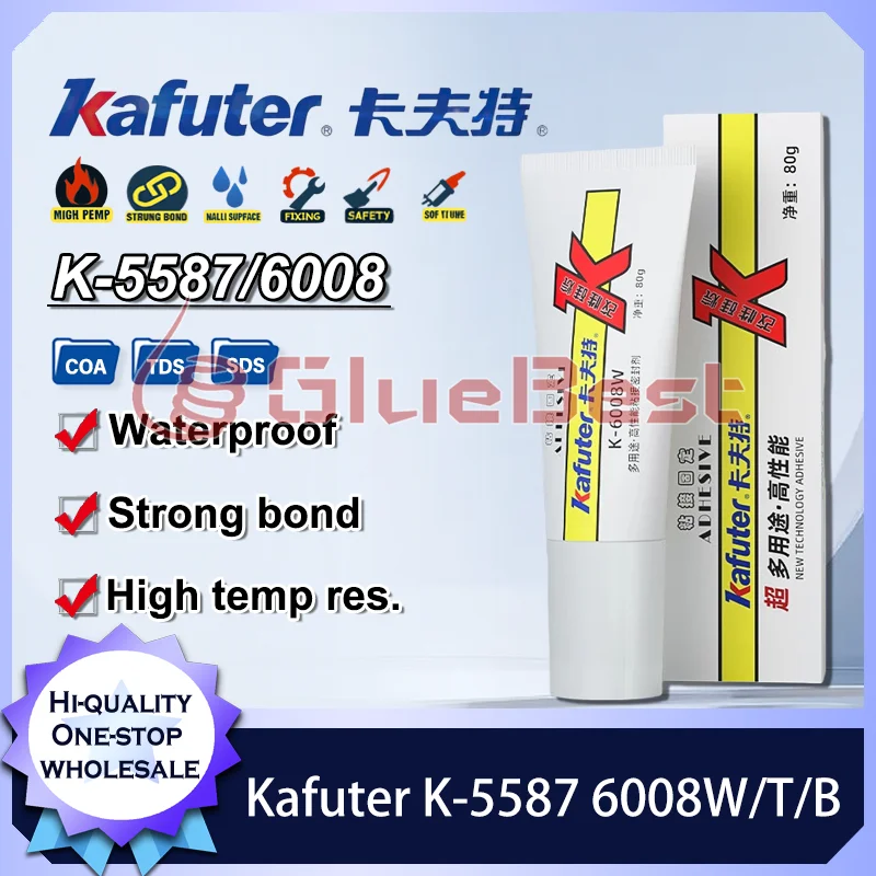 

Kafuter K-5587 6008W/T/B Высокопрочные решения для склеивания для металла, пластика, керамики с термостойкостью, долговечность и производительность