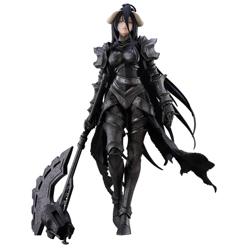 In Stock Long Black Hair Horn Lady Decor Ornament Dark Metal Armor Giant Battle Axe Walking Pose Round Base Desktop Collectible - view 6