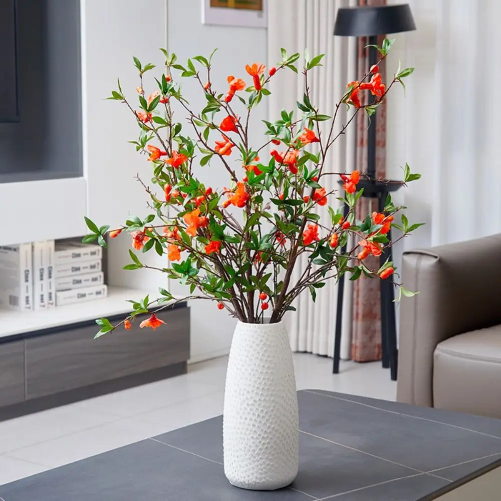 

85cm Artificial Pomegranate Flower Realistic Real Touch Pomegranate Flower Branches Handmade Elegant Fake Flower