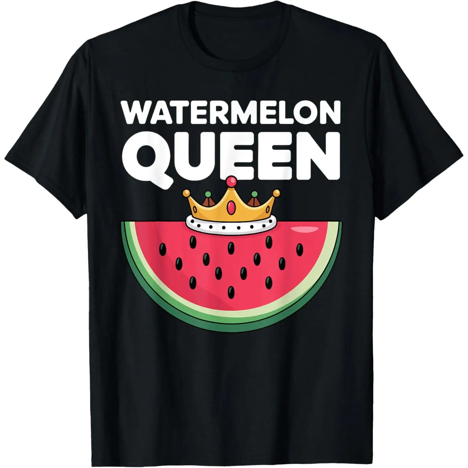 

Women Watermelon Queen T-Shirt Funny Summer Fruit Graphic Tee Short Sleeve Cute Crown Print Casual Holiday Top for Her