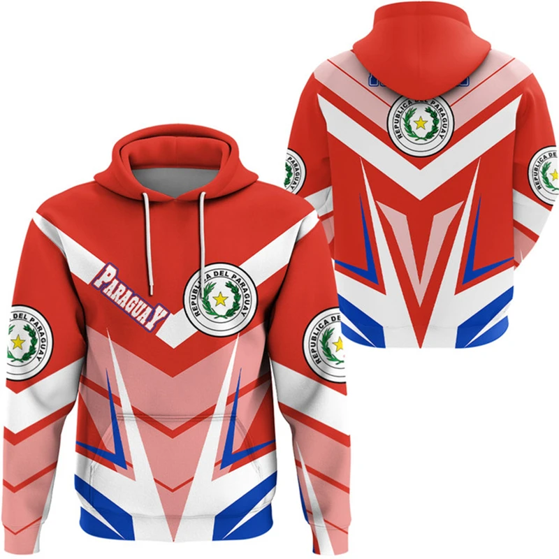 Paraguay Flag 3D Men's Hoodie For Men Polyester Coat 2024 Newest Harajuku Sweatshirt Unisex Casual Oversized Pullovers Hoodies