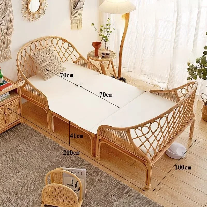 Hotel rattan natural sofa, triple balcony double bed and breakfast rattan chair