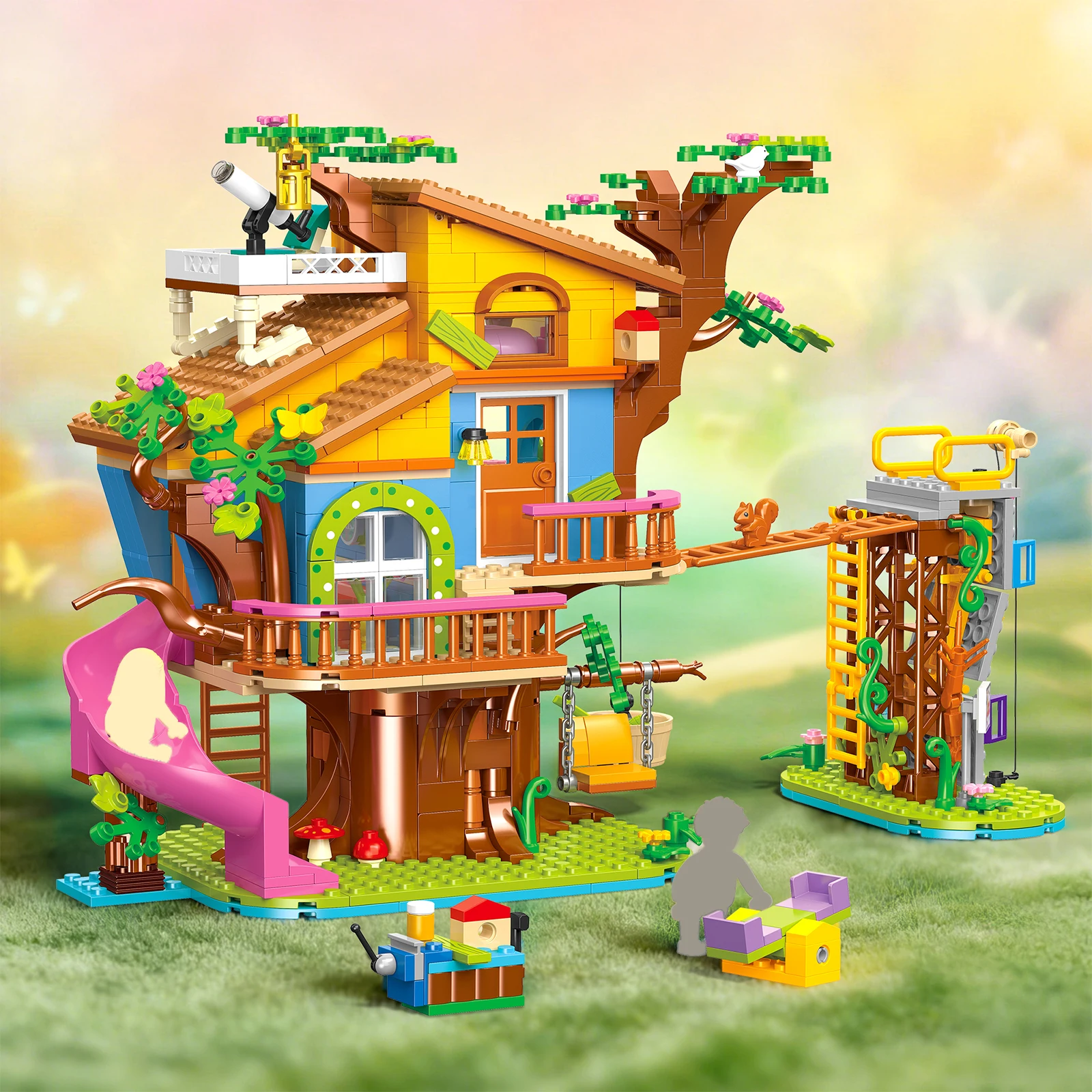 

823PCS Climbing Book House Building Blocks Model Kit Street Scene Series Assembly Desktop Ornament Kid Birthday Gift