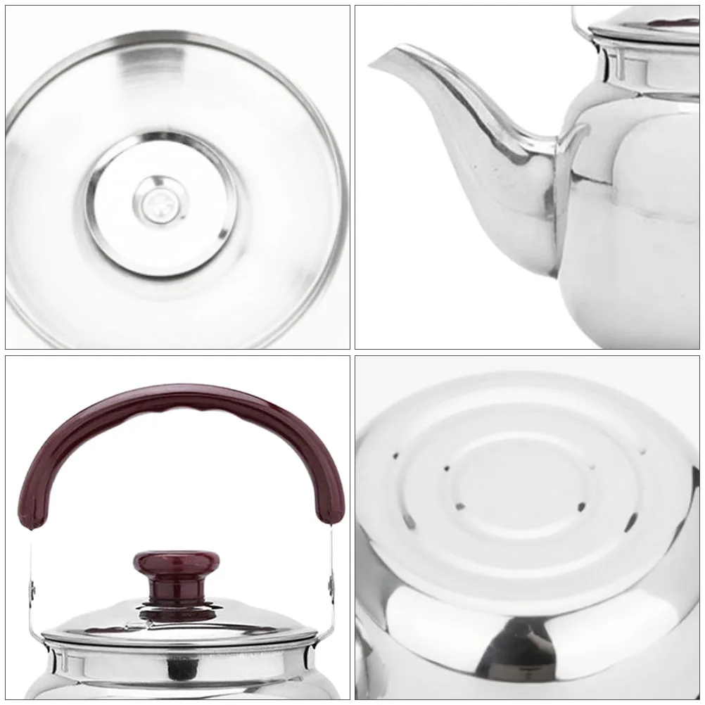 

Stainless Steel Tea Kettle 1L Non-Slip Handle Ergonomic Spout Fast Boiling Flat Bottom Practical For Family Outdoor Use
