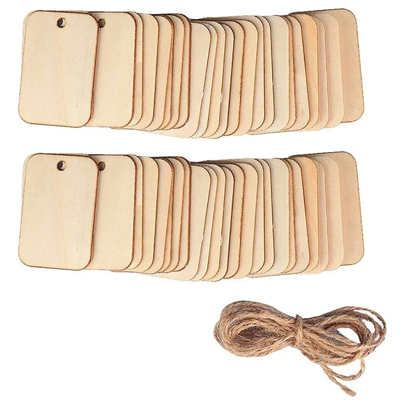 

Незаконченные подарочные бирки из натурального дерева, пустая деревянная подвесная этикетка с веревкой, декор для свадьбы, дня рождения, сделай сам, закладки, поделки