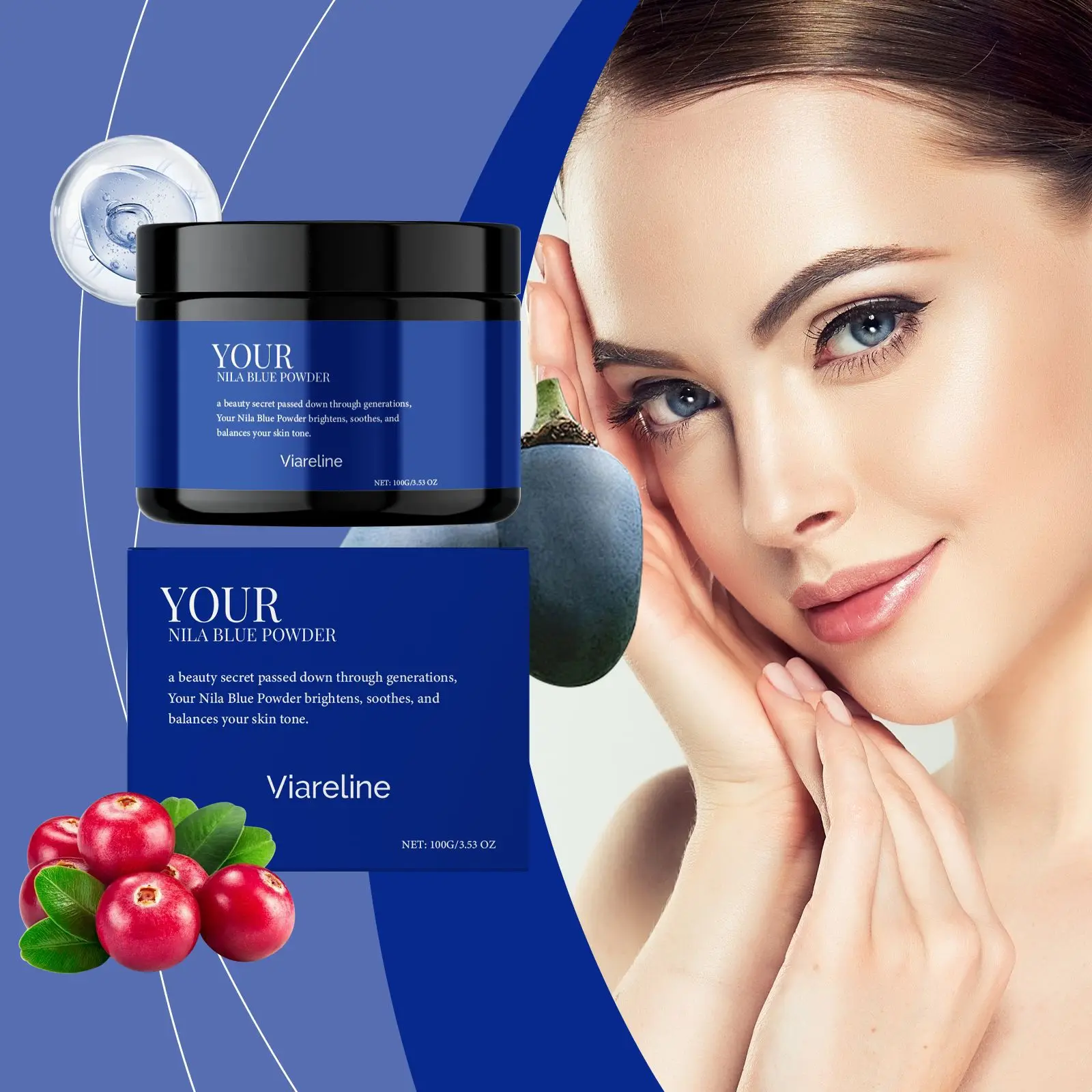 

Indigo application mask powder oil control moisturizing delicate pores brightening skin tone application mask powder Skincare