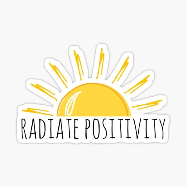 Radiate Positivity  5PCS Stickers for Decorations Background Art Wall Luggage Decor  Cartoon Print Home Window Water Bottles