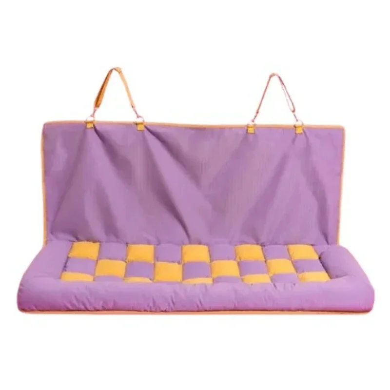 Chessboard Travel Pillow Dog Car Seat Deluxe Dog Bed Pet Bed Pet Car Seat with Safety Buckle Cover