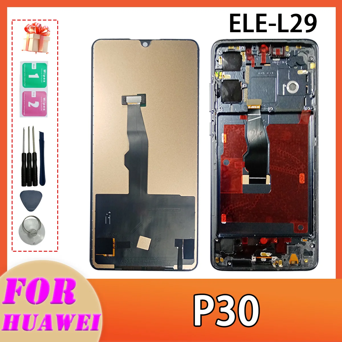 For HUAWEI P30 LCD 6.1\'\'For HUAWEI P30 ELE-L29 ELE-L09 AL00 TL00 ELE-L04 LCD Display Touch Screen Digitizer Assembly Replacement