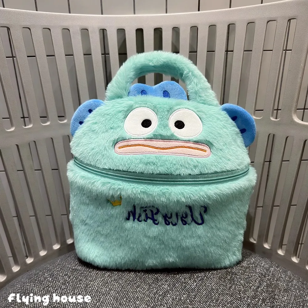 Miniso Sanrio Cute Plush Handbag Hangyodon Pochacco Kirby Plush Makeup Box Ugly Alien Sullivan Kawaii Makeup Box Gifts For Girls