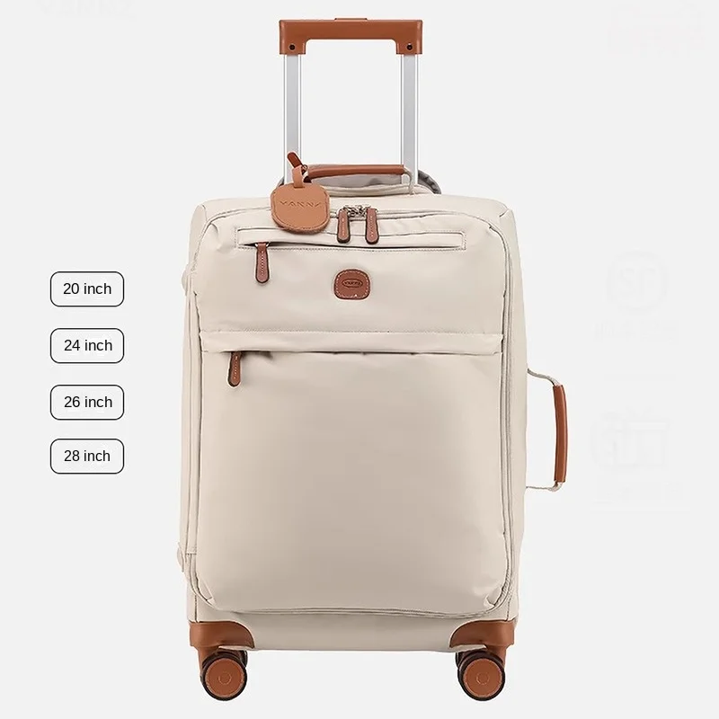 Mala de Viagem Feminina Ultra Leve com Rodas, Grande Capacidade, 28 Polegadas, Bagagem de Mão para Negócios, Mala de Tecido de 20 Polegadas