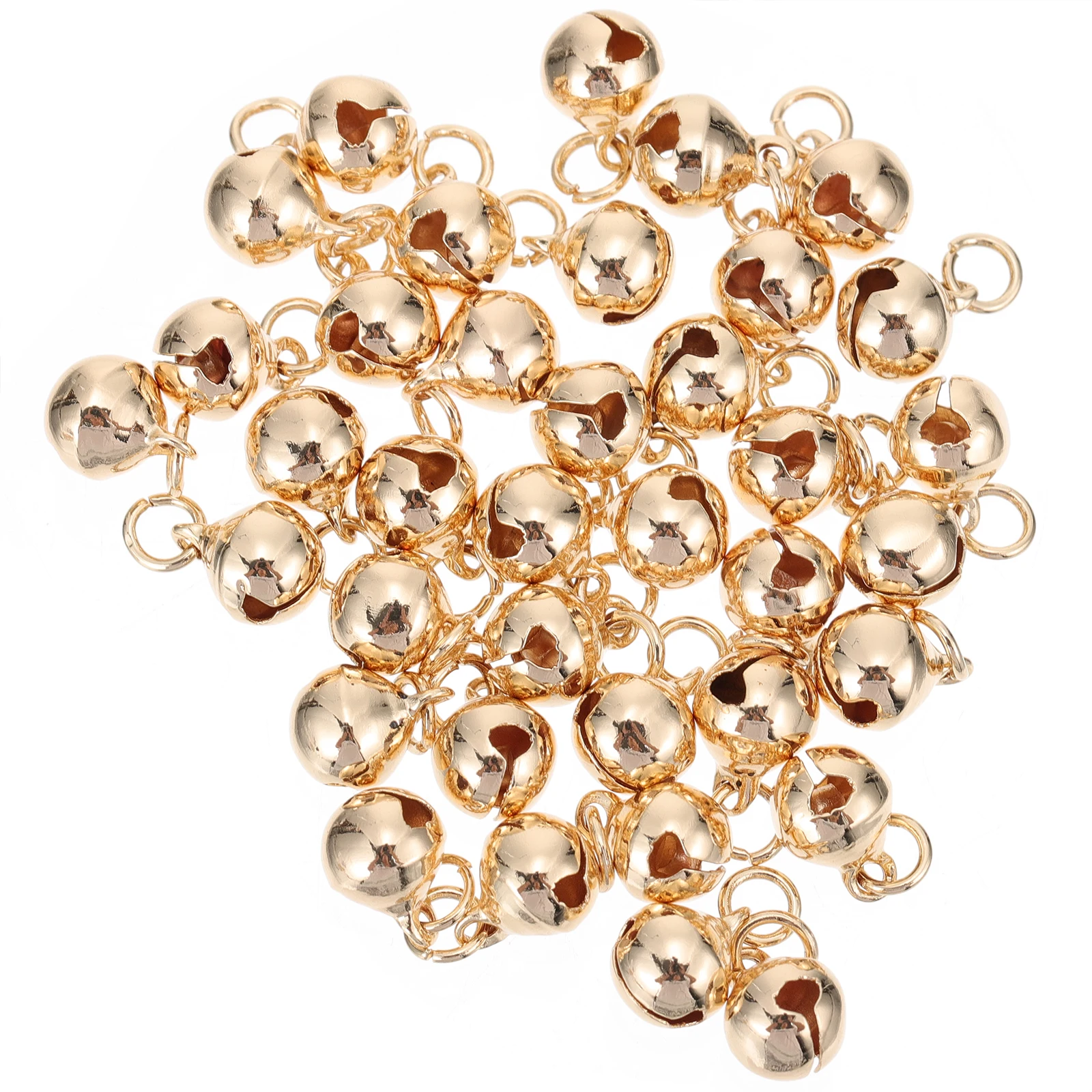 

50pcs Bell Necklace Pendants 8mm Jewelry Making Necklace Bracelet Pendants Accessories Lightweight Fade Resistant Gifts