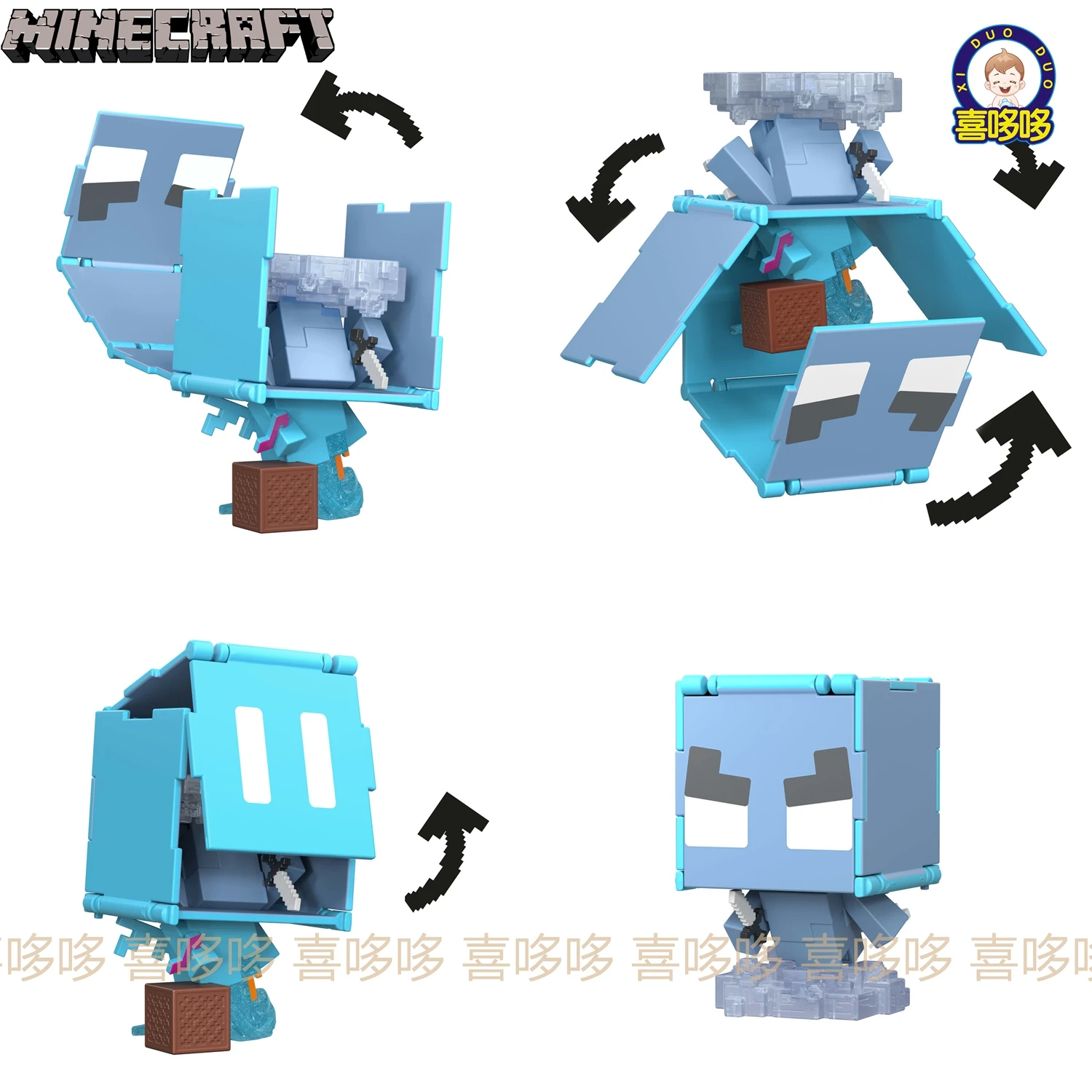 Assortiment Original Mattel Minecraft lancer des combattants Figure 2 en 1 transformant Steve Magic Mobs jouets pour enfants cadeaux de noël