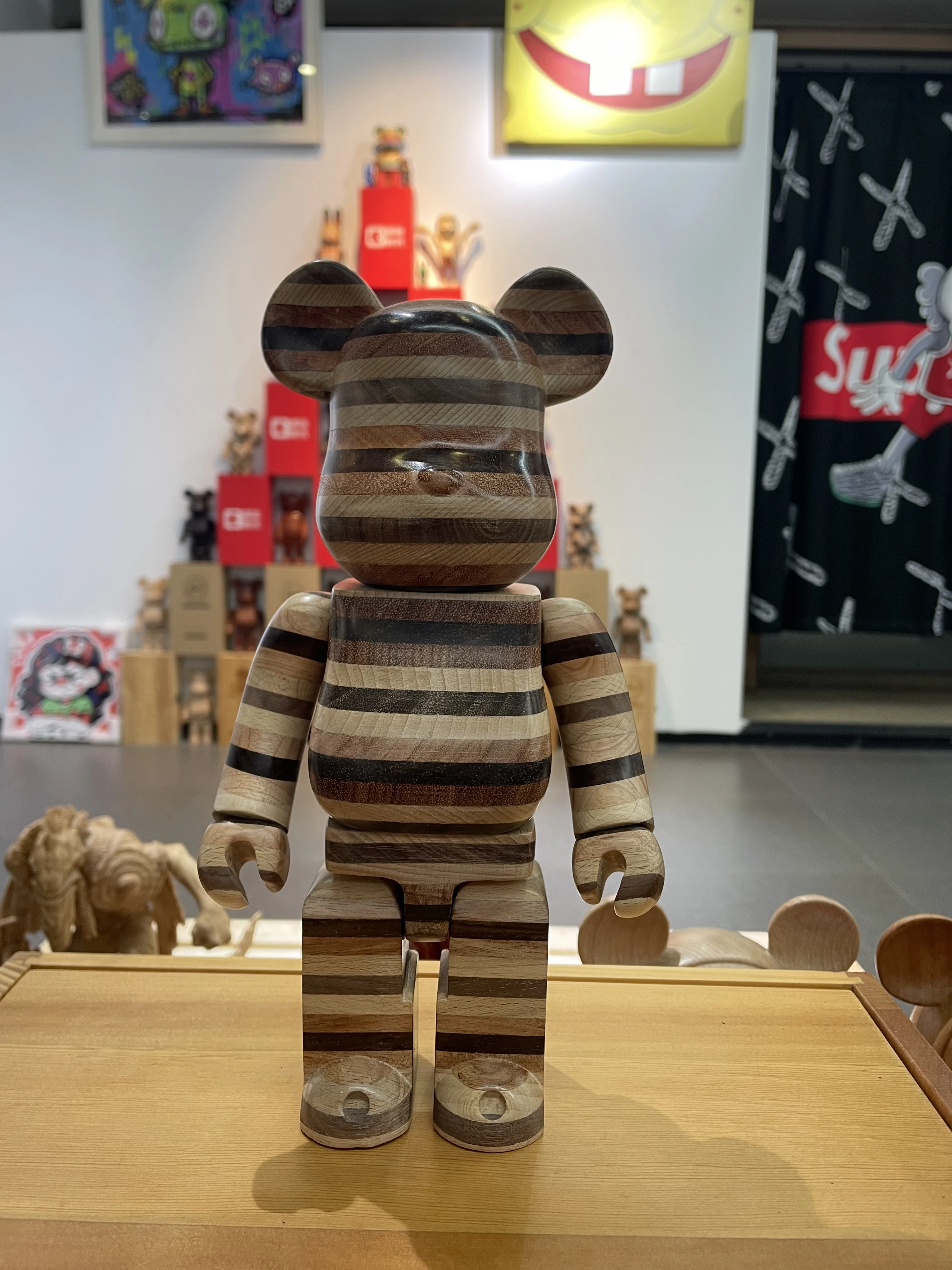 Bearbrick Karimoku Horizon 400% First Generation Horizon 28cm Height Handmade Wooden Doll Collection Gift Ornaments