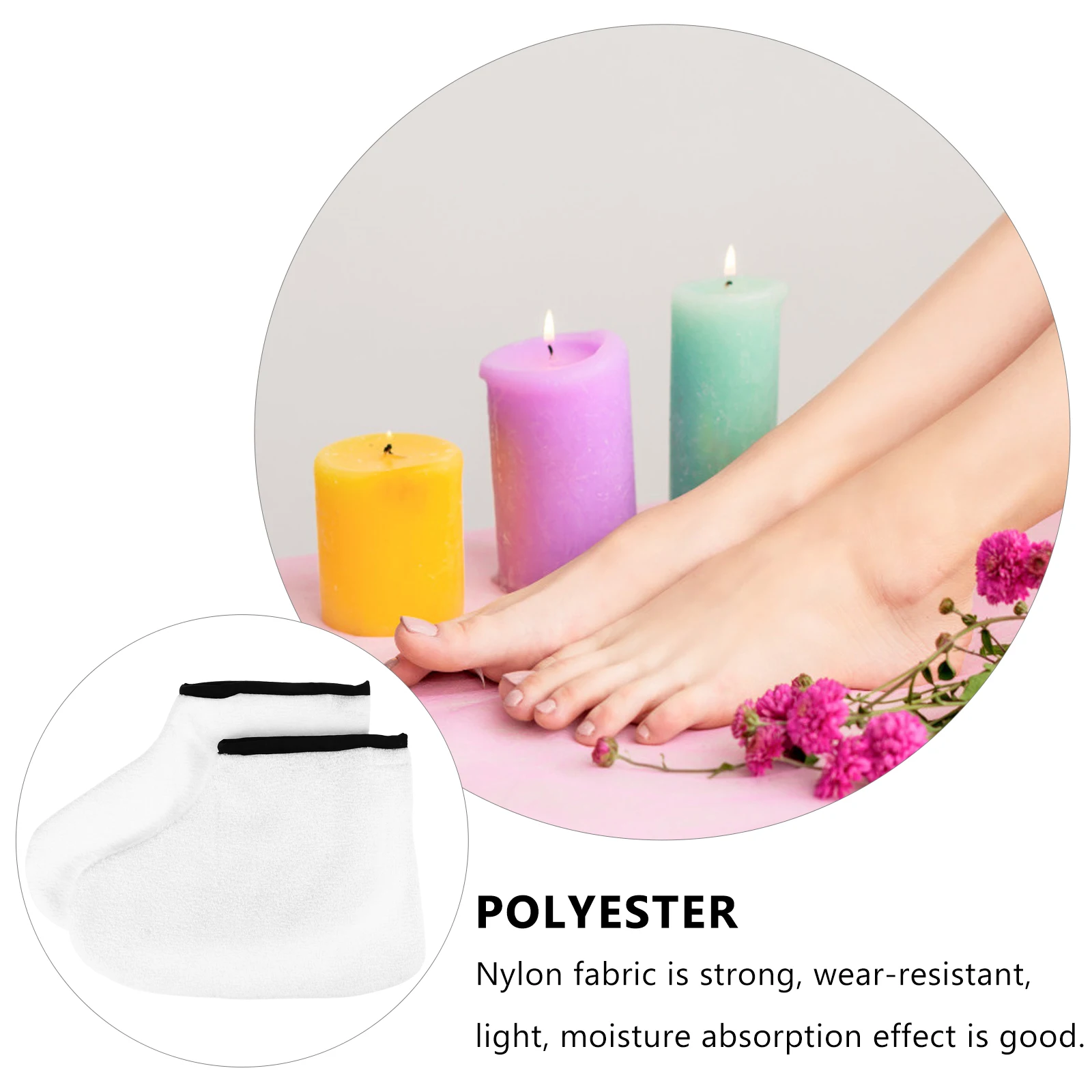 2Pairs قفازات حمام شمع البارافين الجوارب اليد سبا العناية بالقدم ترطيب التقشير العلاج بالتبريد علاج الجلد #5