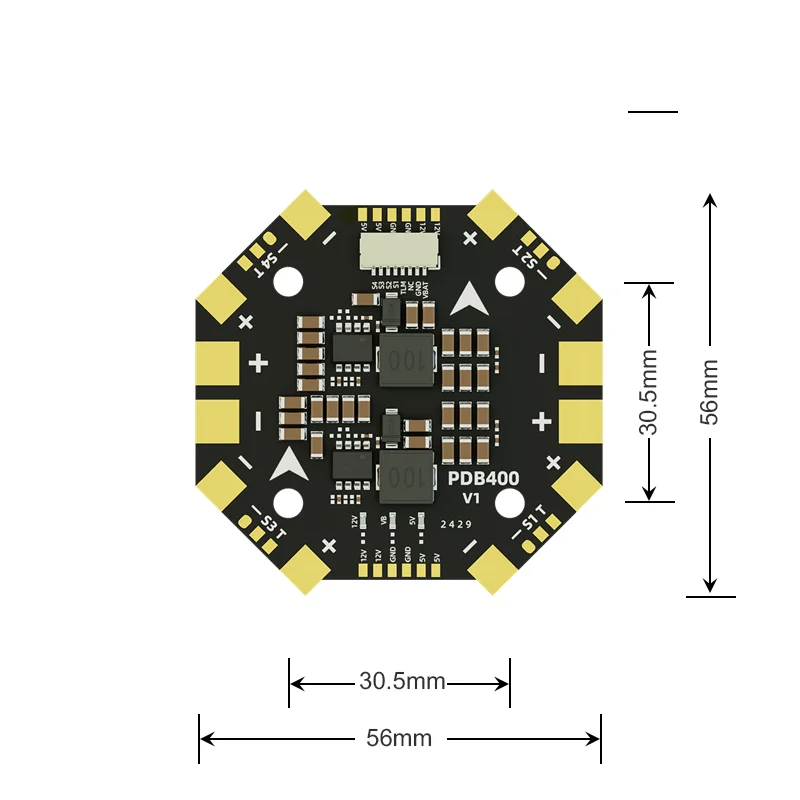 PDB400 400A High Current PDB 4-12S Lipo Power Distribution Board with Ammeter Telemetry for RC Agricultural Spray Drone