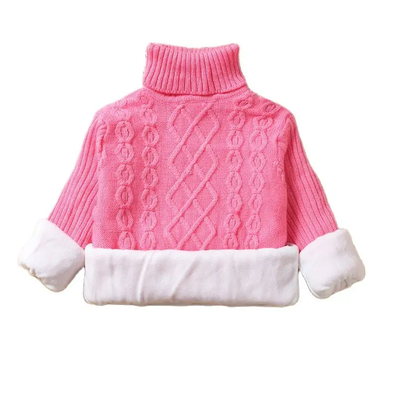 New boys cotton Plus velvet Warm Pullovers plush inside sweaters girls Winter Autumn Knitted Loose jacket 2-10Y child tops