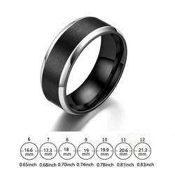 Fashion Charm Jewelry Ring for Men Women Stainless Steel Black Rings Wedding Engagement Band Quality Matte Male Jewelry