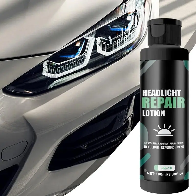 Powerful Headlight Scratch Restoring Repair Fluid 100ml Auto Headlight Restoring Compound for Removes Oxidized Layer Yellowing