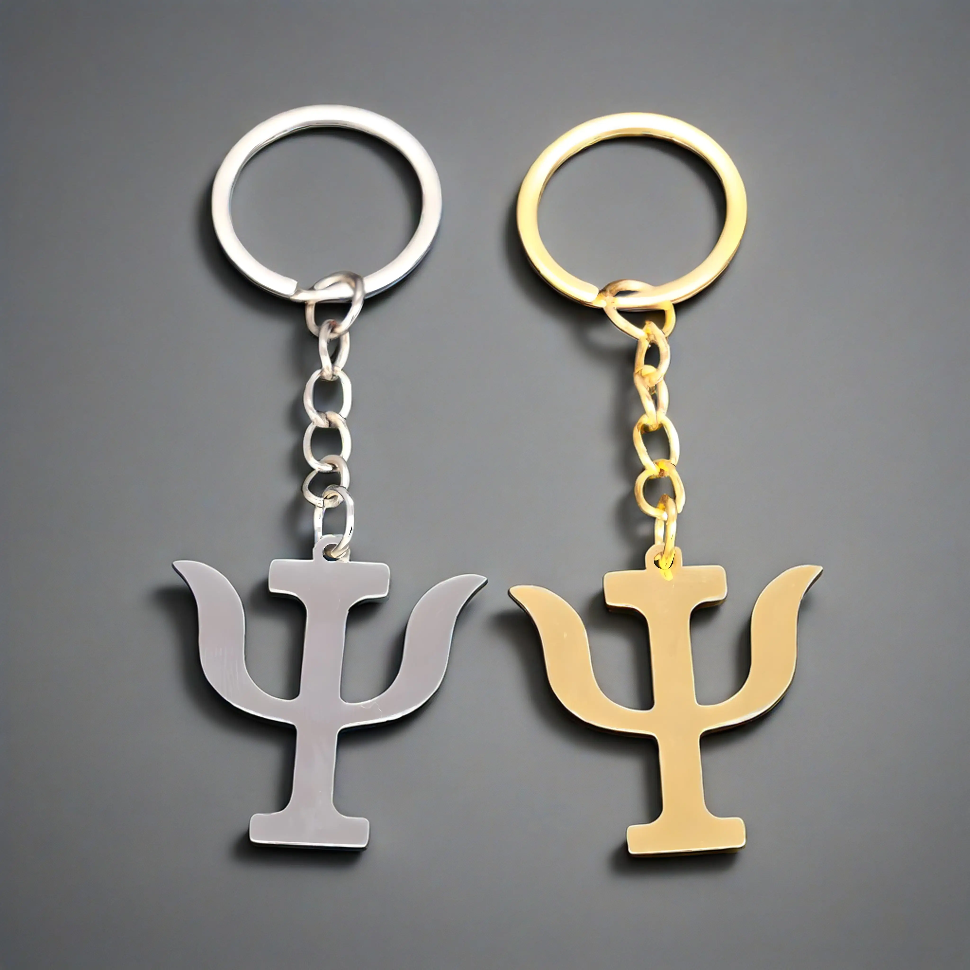 

Брелок с символом греческой буквы PSI, подарок для влюбленных психологов и психологии, целебный духовный брелок из нержавеющей стали