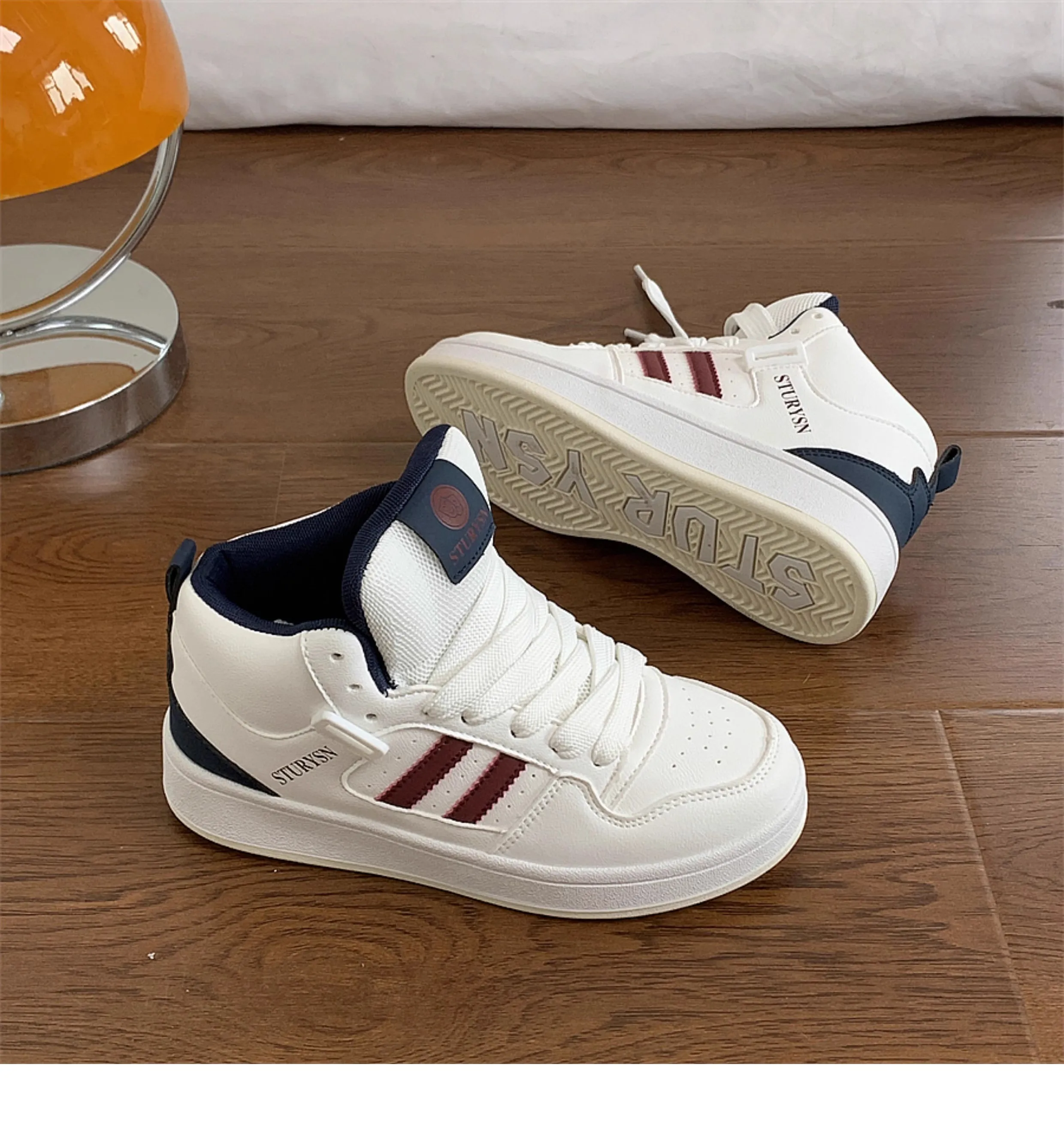 Color Matching New Chinese Chubby Bread Shoes Explosions Joker Casual Couples 35-44 Yards   Small White Shoes.