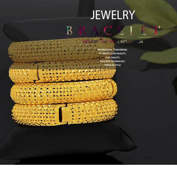 ANIID Neue Luxus Dubai Gold Farbe Armreifen Für Frauen Arabisch Braut Charme Armband Nigerianischen Hochzeit Geschenk Afrikanischen Schmuck Party – Detail 1