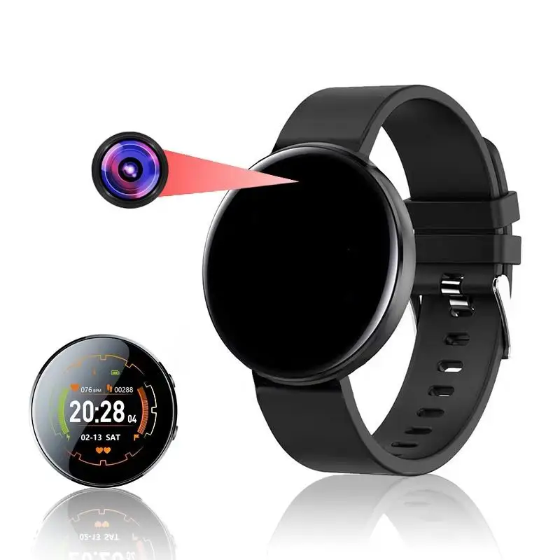 Luxo Wearable Relógio Inteligente, FHD, Liga De Metal, Câmera 1080P, Rastreador De Fitness, Esporte, Mini DV, DVR, Pulseira De Áudio, 256GB, Novo