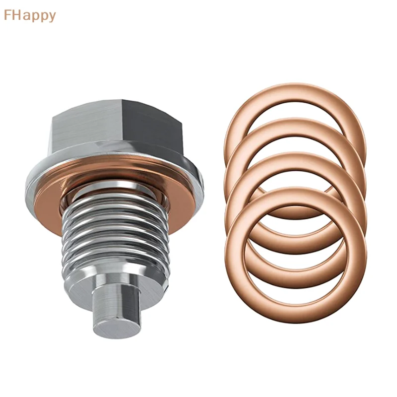 1 Buah Sekrup Sumbat Saluran Hisap Magnetik Modifikasi Mobil dengan 5 Gasket Magnet Neodymium Baut Baja Tahan Karat Steker Minyak Tugas Berat