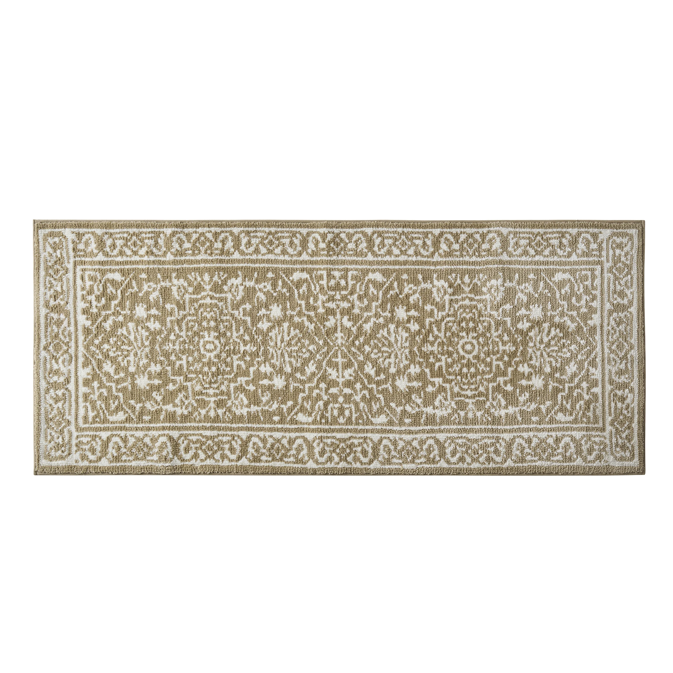 

Taupe Medallion Knitted Bath Rug Runner 24 x 60 Inches