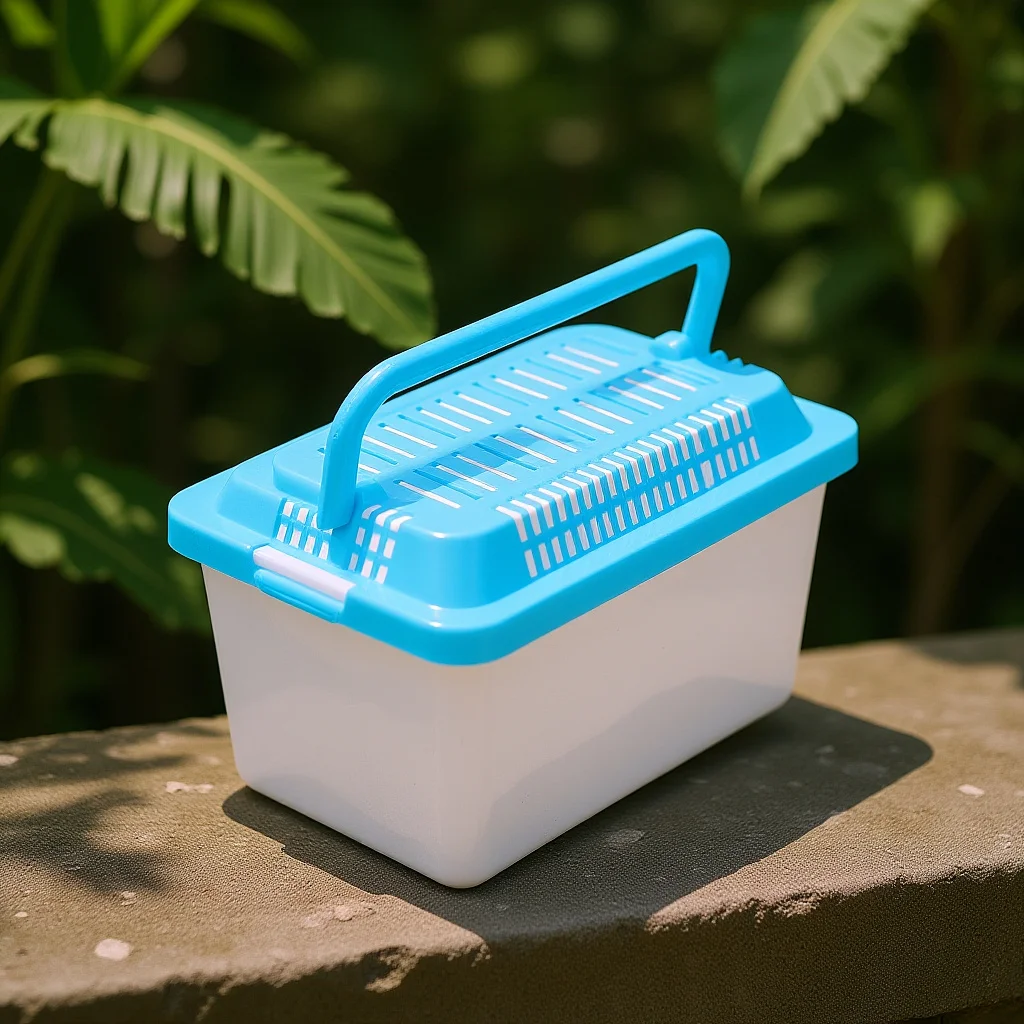 

Compact Reptile Tank Plastic Aquarium Turtle Holder Smooth Surface Creative Design Easy Clean Portable Fish Tank