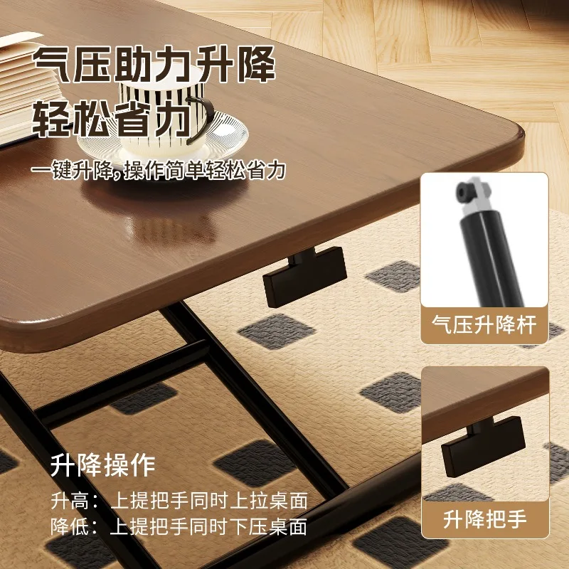 Coffee table dining table household mobile stacking  small apartment rental house simple computer  can lift desk