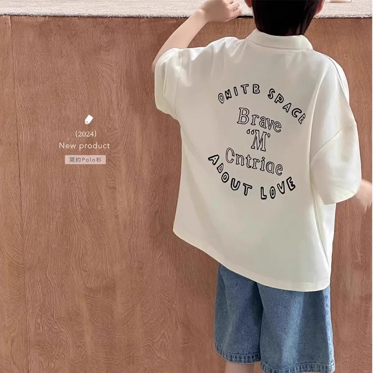 

Children's short sleeved T-shirt summer new style loose polo shirt for boys and girls casual top trend