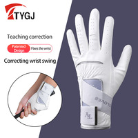 TTYGJ Golf Men's Corrective Grip Posture Gloves Wrist Guards Breathable Non-slip Wear-resistant Fixed Wrist Sports Left Gloves