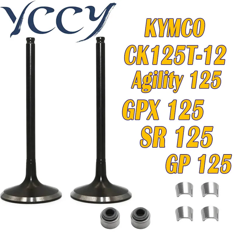 

Motorcycle Accessory Engine Exhaust Valves Inlet Intake Stem Kit oil seal For KYMCO GP 125 CK125T-12 Agility 125 SR 125 GPX 125