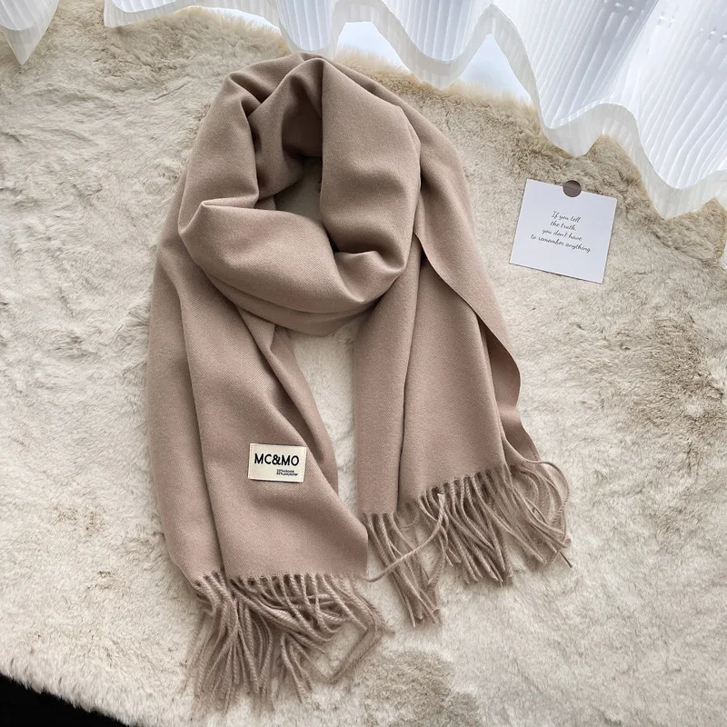 2022 Winter Women Scarf Female Luxury Brand Scarves Lady Tassel Bandana Women Solid Shawl Wraps Foulard Tippet Pashmina