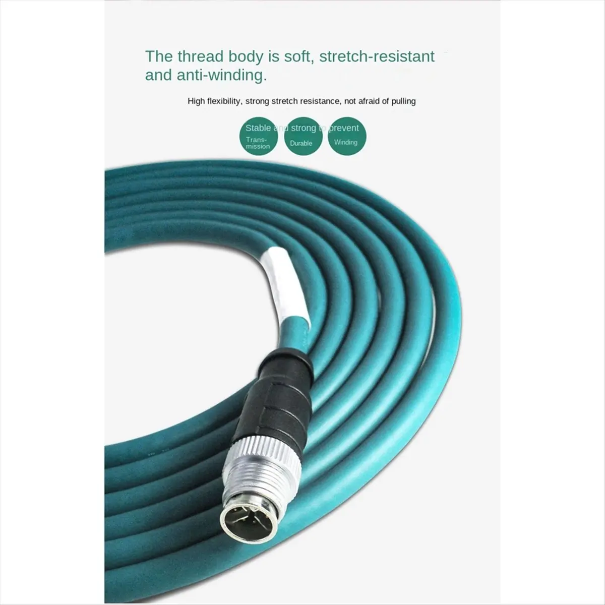 [TOP SALE] X-Type Network Cable Connector 1 Meter 8Pin to RJ45 Male X Aviation Plug Industrial Camera Sensor Drag Chain Line