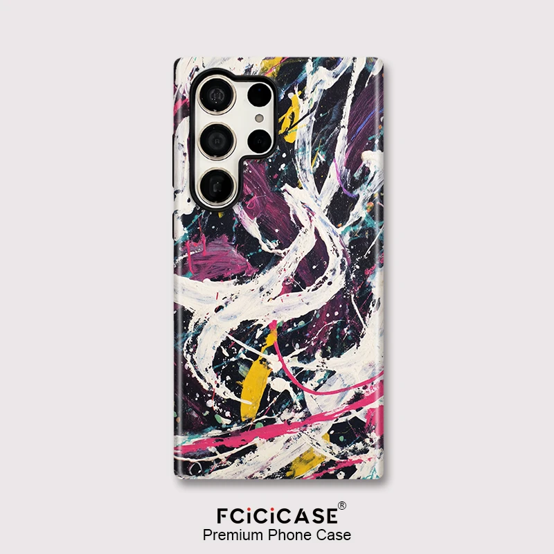 Fcicicase Phone Case for Samsung Galaxy S25+ S23 Ultra S20 FE S24 Plus A56 A36 A16 A26 Double-layer Art Painting Hoesje Capa