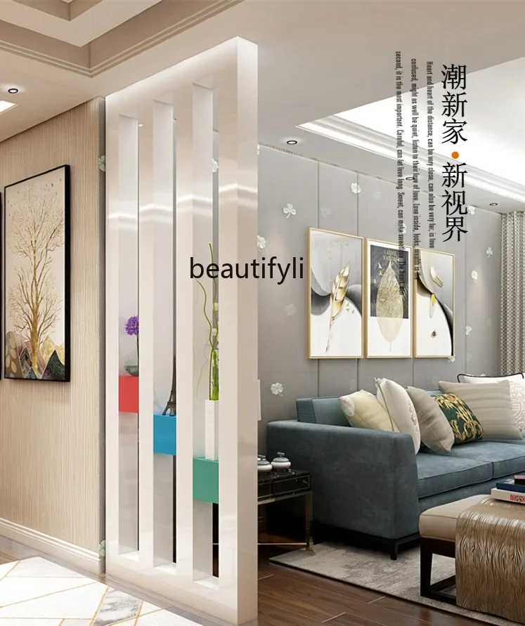 A48 Moderne Foyer-Möbeltrennwand, weißer dekorativer Säulenschrank, Feng-Shui-Bildschirm, originale quadratische Säule