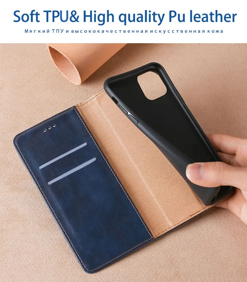 Flip Case For Redmi Note 13 12 11 10 9 9S 9T 8 8T 7 5 Pro 4X Luxury Leather Cover Poco Shell M3 F4 F5 M5 X5 X4 F5 Magnetic Coque images - 6