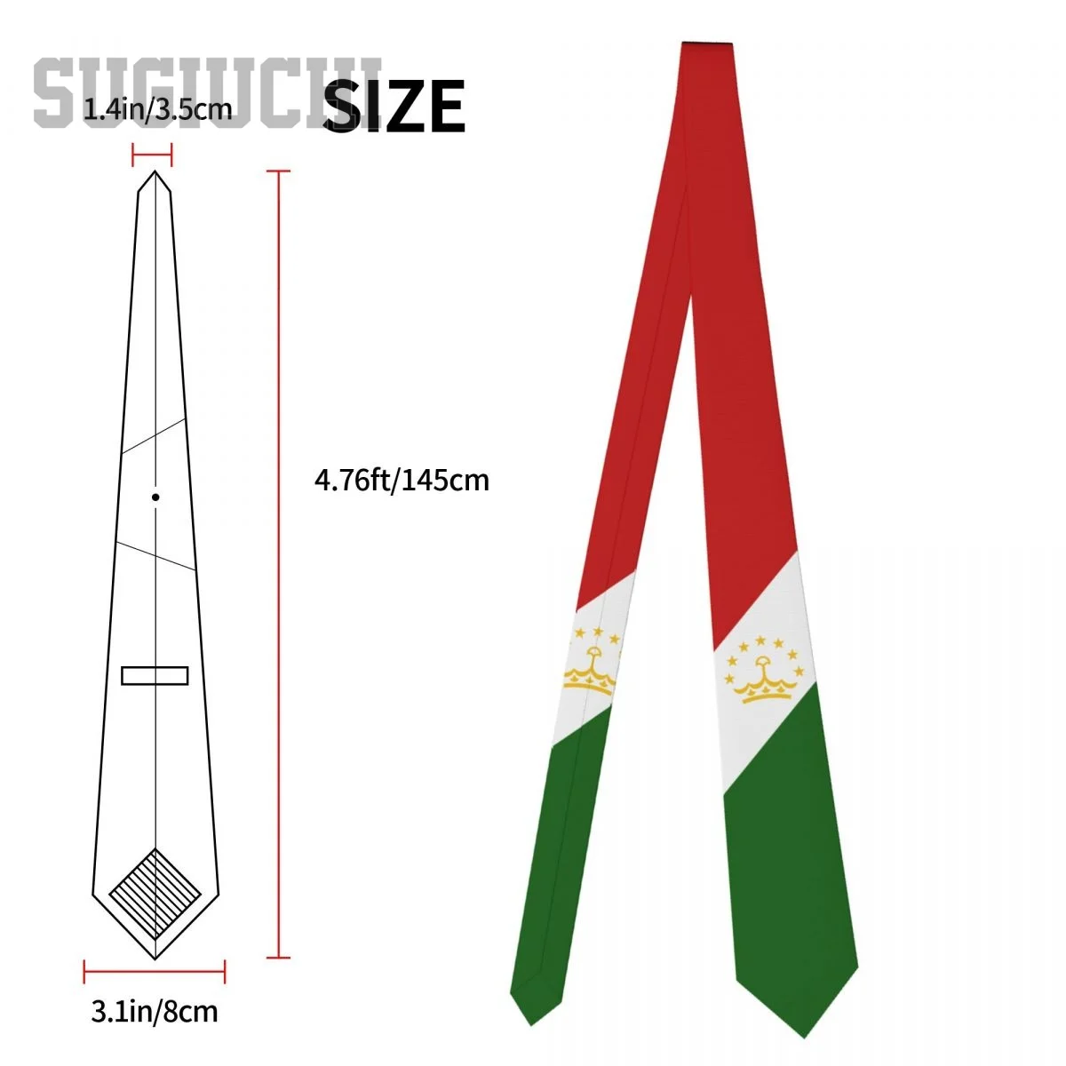 Cravates drapeau du Tajikistan Nation hommes femmes décontracté Plaid cravate costumes mince fête de mariage affaires cravate Gravatas