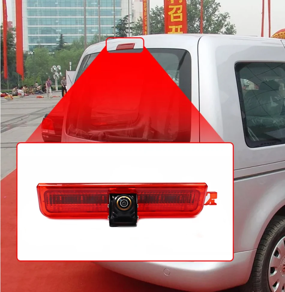 AHD 1080P 170 ° obiektyw typu rybie oko LED Van światła hamowania samochodu widok z tyłu kamera cofania dla Volkswagen VW Caddy Panel życie 2003-2019