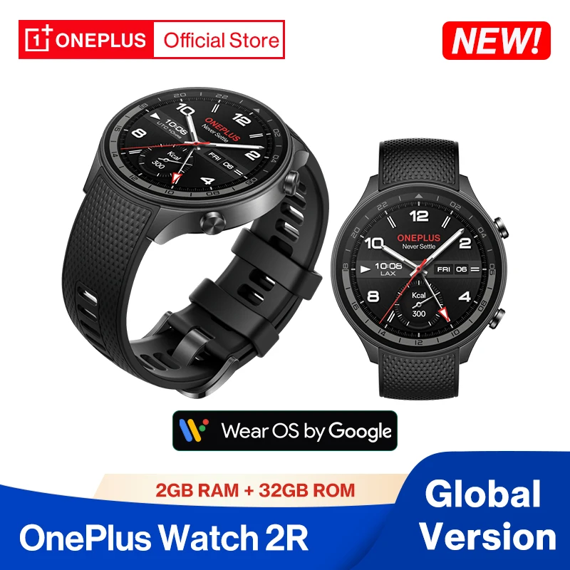 New OnePlus Watch 2R Global Version Smart Watch 1.43” AMOLED Snapdragon W5 Chipset Up to 100h Battery Life Google Wear OS 4 NFC