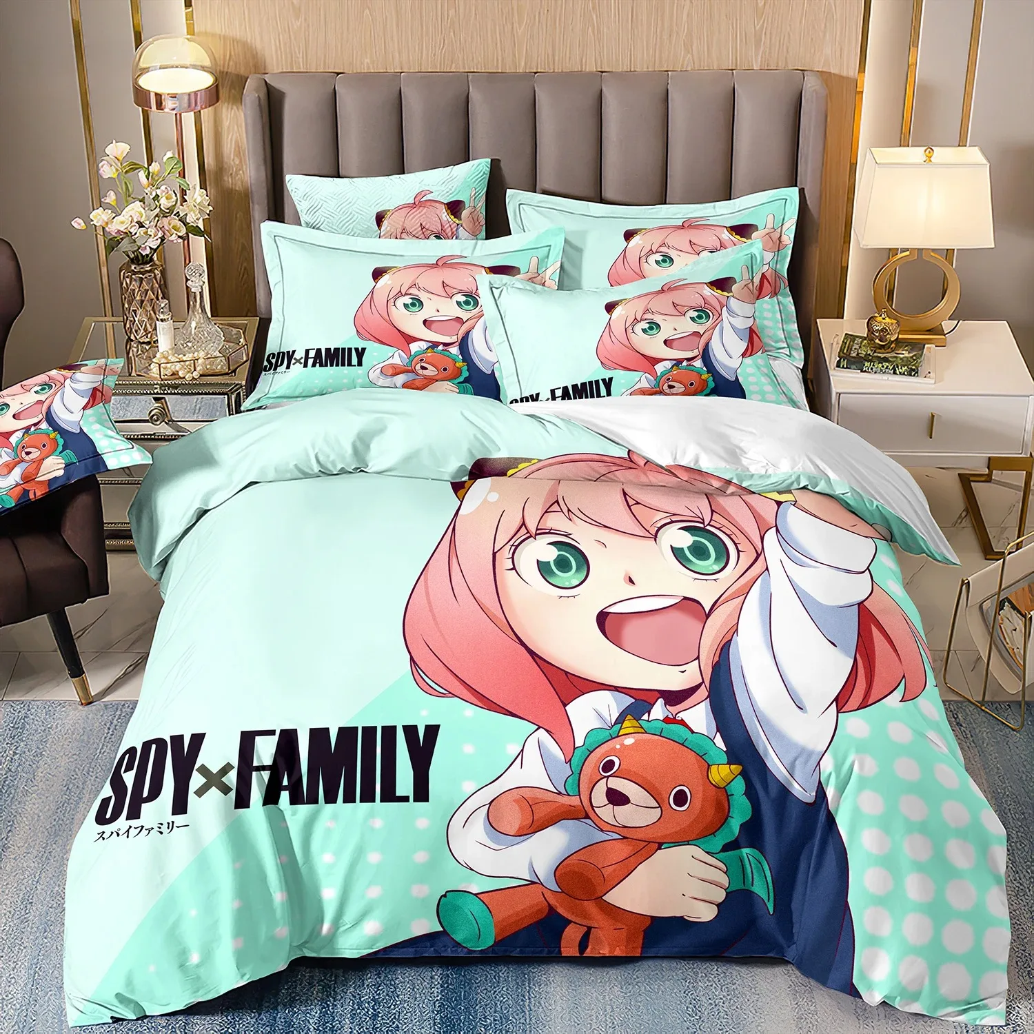 

Personalization Customized Name Quilt Cover Cartoon Capybara Printing Pillowcase Bedding Set Children Adult Luxury Gift